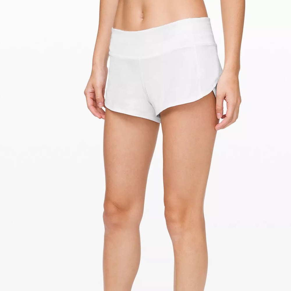 Lululemon 2in Speed Up white running shorts